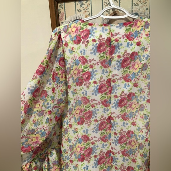 🍒RARE BETSEY JOHNSON Floral Rose BAMBI Boho Slip Bell Sleeves DRESS S  🍒✨ - Picture 13 of 13